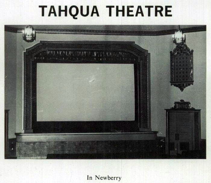 Tahqua-Land Theatre - 1976 Newberry High Yearbook Ad (newer photo)
